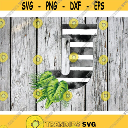 Monogram png Digital Download J png Tropical PNG Monstera png file plants png Stripe png Alphabet png Letter J sublimation Design 630 .jpg