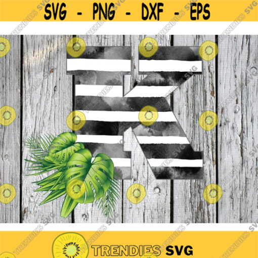 Monogram png Digital Download K png Tropical PNG Monstera png file plants png Stripe png Alphabet png Letter K sublimation Design 620 .jpg