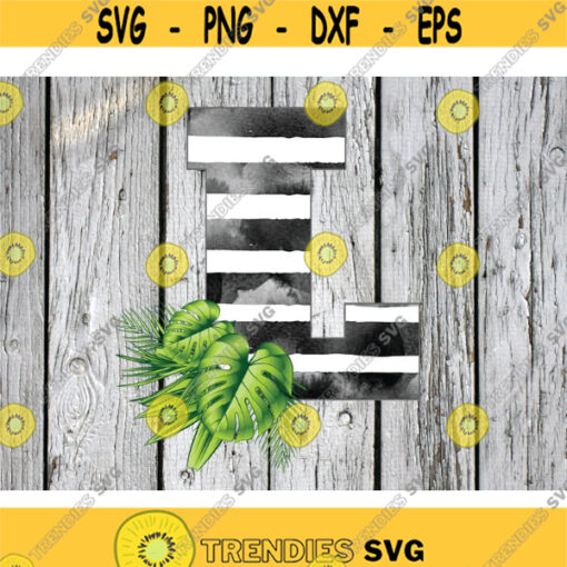 Monogram png Digital Download L png Tropical PNG Monstera png file plants png Stripe png Alphabet png Letter L sublimation Design 623 .jpg
