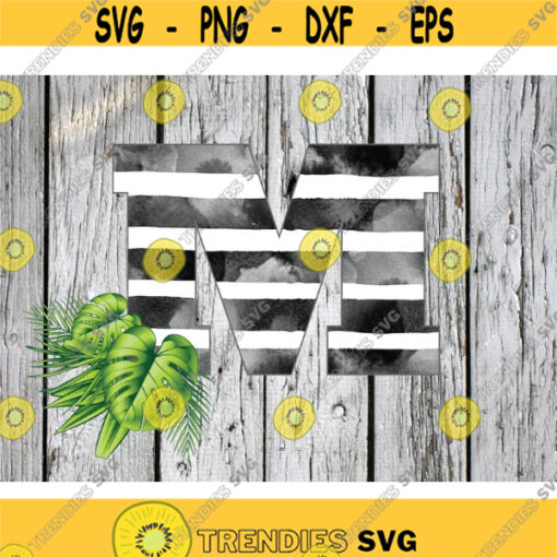 Monogram png Digital Download M png Tropical PNG Monstera png file plants png Stripe png Alphabet png Letter M sublimation Design 622 .jpg