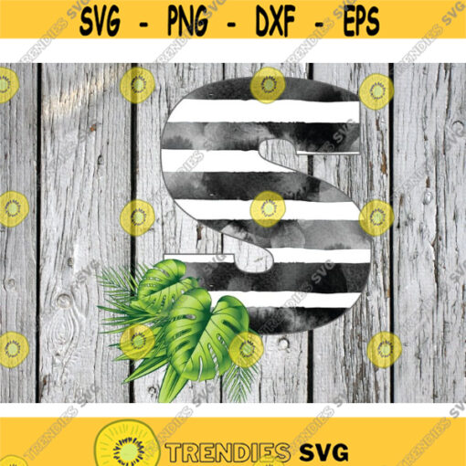 Monogram png Digital Download S png Tropical PNG Monstera png file plants png Stripe png Alphabet png Letter S sublimation Design 601 .jpg