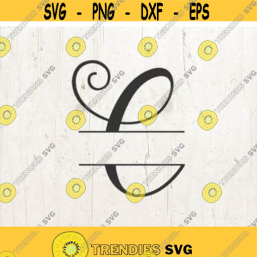 Monogram split letter svg divided initial C svg swirl letter svg alphabet svg split alphabet svg split letter svg Design 60