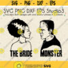 Monster Bride Cut Files Frankenstein Design Her Groom His Bride SVG Couples SVG Digital Download svg dxf eps studio3Design 24.jpg