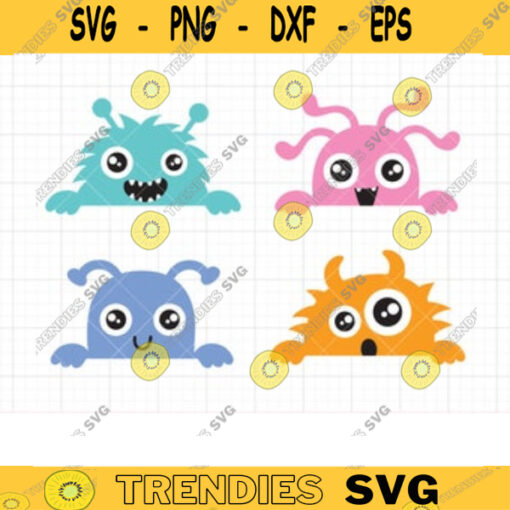 Monster SVG DXF Peekaboo Monster Cute Little Monster Funny Silly Monster Kid svg dxf Cut Files for Cricut and Silhouette copy