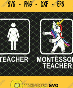 Montessori Teacher Flossing Unicorn Teacher Women SVG PNG DXF EPS 1