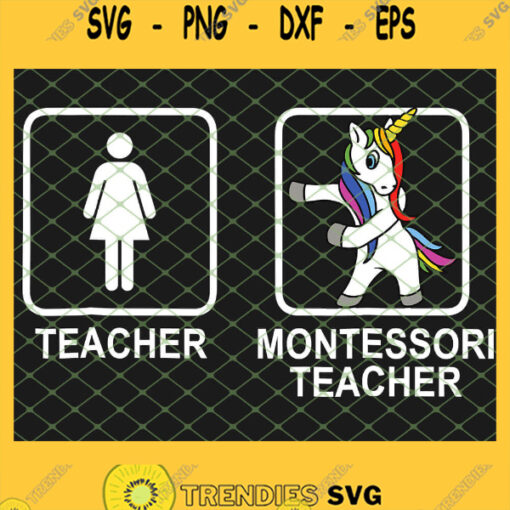 Montessori Teacher Flossing Unicorn Teacher Women SVG PNG DXF EPS 1