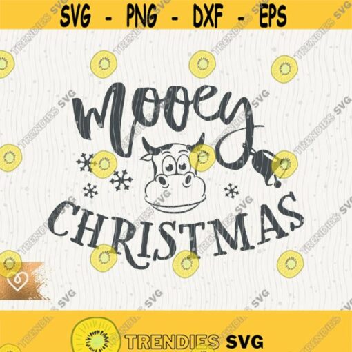 Mooey Christmas Svg Farmhouse Christmas Png Cow Cut File for Cricut Instant Download Merry Christmas Png Cut File Country Mooey Christmas Design 620