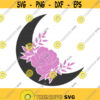 Moon floral svg moon svg flower svg peony svg png dxf Cutting files Cricut Funny Cute svg designs print for t shirt Design 204
