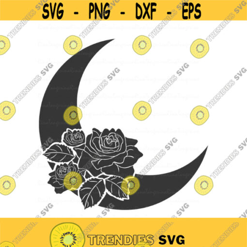 Moon floral svg moon svg flower svg roses svg rose svg png dxf Cutting files Cricut Funny Cute svg designs print for t shirt Design 230