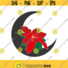 Moon floral svg poinsettia svg christmas ornament svg christmas svg png dxf Cutting files Cricut Funny Cute svg designs Design 886