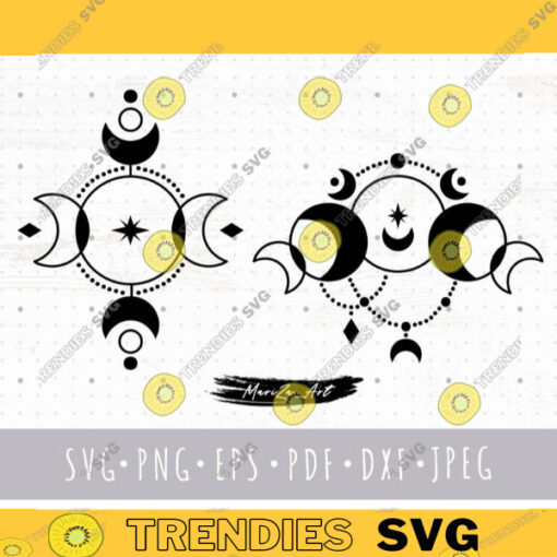 Moon phases SVG files for cricut Boho phase of the moon SVG PNG Celestial crescent moon svg Mystical clip art commercial use
