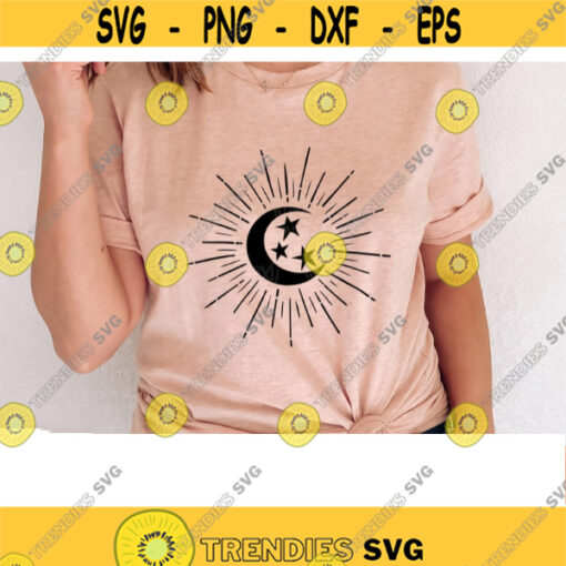 Moon with star svg mystical designs svg moon svg magic svg Boho svg star svg svg files svg files for cricut sublimation designs png