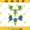 Moose Skull Skeleton Cuttable Design SVG PNG DXF eps Designs Cameo File Silhouette Design 910
