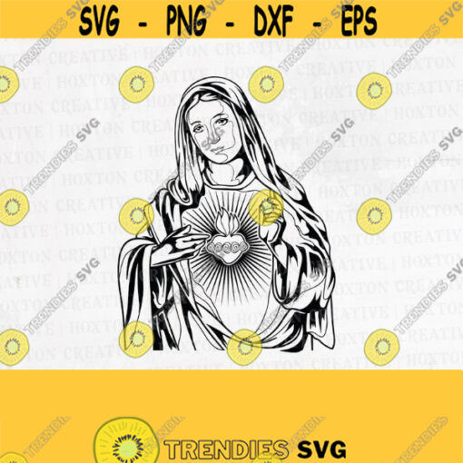 Mother Mary Svg Mother Mary Illustration Mary Mother of God Christian Svg Church Svg Religious Svg Virgen De GuadalupeDesign 593