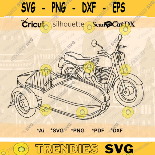 Motorcycle with Passenger Seat SVG Drawing Motorcycle Thick Outline Cut File Vector Line Art Double Motorcycle Outline PNG