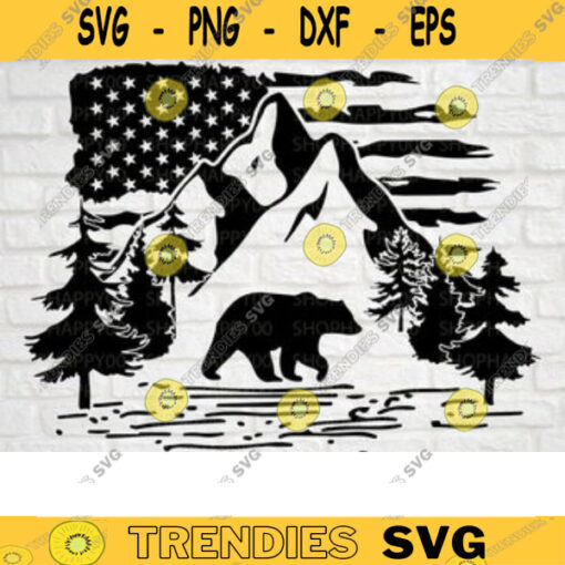 Mountain SVG Camping SVG Flag svg Bear Svg Hunting Svg Mountain scene svg for Shirt Distressed flag svg SVG Cut Files For Cricut 44 copy