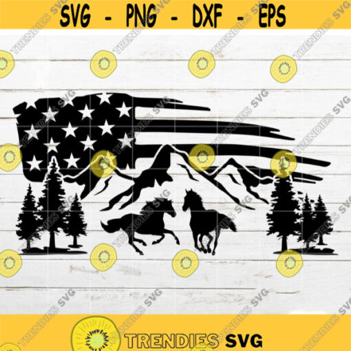 Mountain SVG Horse SVG Flag SVG Camping svg Distressed flag svg Mountain scenery svg for Shirt Decal Cricut Silhouette Cut File Design 430.jpg