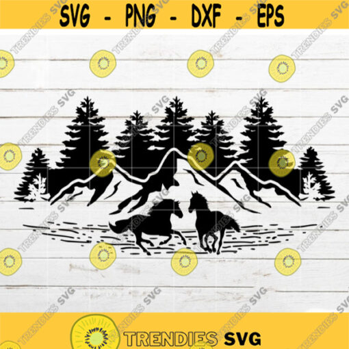 Mountain SVG Horse SVG Flag SVG Lake svg Patriotic svg Nature Scenery svg for Shirt Decal Tumbler Cricut Silhouette Cut File Design 447.jpg