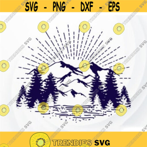 Mountain SVG Nature SVG vector file for Cricut Mountain Cutting File Mountain Silhouette Holidays in the mountains Clipart Country SVG Design 23.jpg