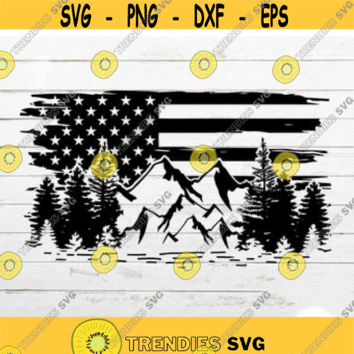 Mountain SVG Nature svg Flag SVG Camping svg Mountains SVG for Shirt Patriotic svg Mountain forest svg Cricut Silhouette Cut File Design 12.jpg