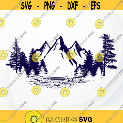 Mountain SVG Tree SVG Trees and Mountain svg Landscape SVG Mountains Clipart Camping svg nature landscape svg Design 5.jpg