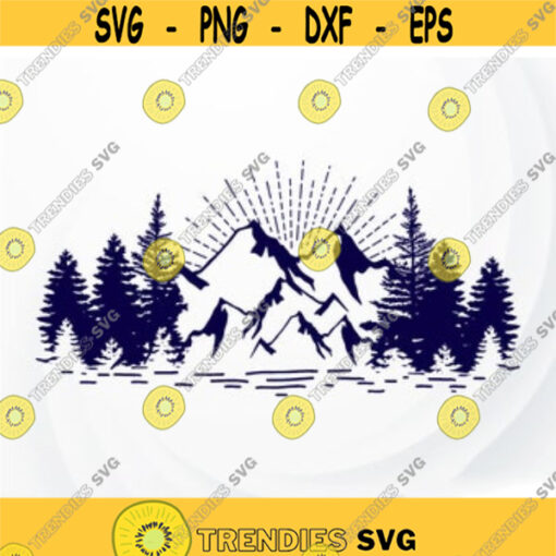 Mountains SVG Landscape svg Nature SVG vector file for Cricut Mountain Silhouette Holidays in the mountains Clipart Country SVG Design 18.jpg