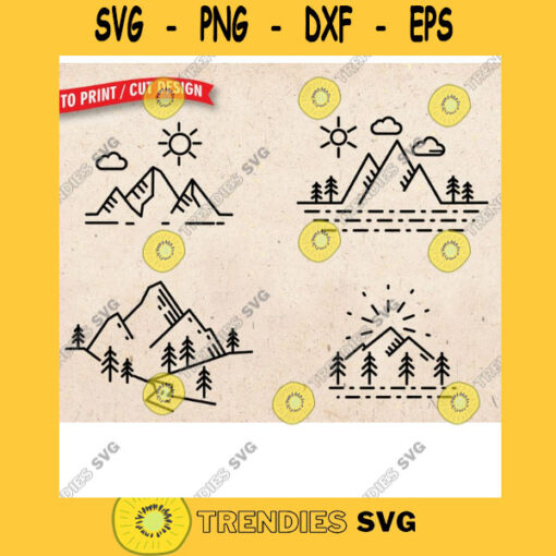 Mountains SVG Mountain vector clipart Mountain digital Svg Dxf Eps Png Cut Files for silhouette cameo cricut digital download