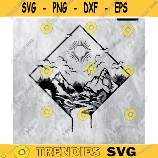 Mountains SVGTravel outdoor svg wild designnature frameNature Wilderness Outdoors file for cut Design 99 copy