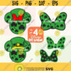 Mouse Castle St. Patricks Day SVG Mickey Svg Minnie Head Face Ears Decal Digital Shamrock Silhouette Png Eps Dxf Kid Vinyl Cut File Design 396