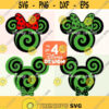 Mouse Castle St. Patricks Day Swirly SVG Mickey Minnie Head Face Ears Decal Digital Shamrock Silhouette Png Eps Dxf Kid Vinyl Cut File Design 301