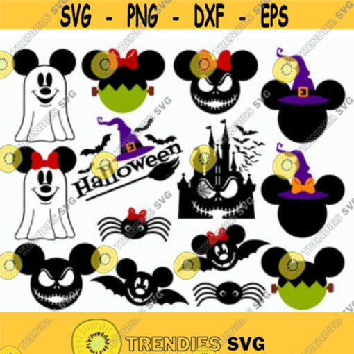 Mouse Halloween Bundle svg Halloween svg Minnie Halloween svg Minnie Mickey ghost svg Minnie Mickey bat clipart Cut files svg dxf pdf png