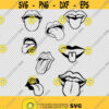 Mouth Tongue Kiss Lips Bundle Collection SVG PNG EPS File For Cricut Silhouette Cut Files Vector Digital File