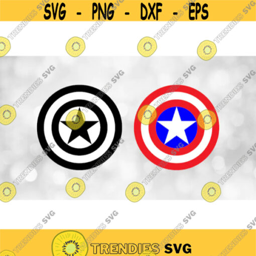 Movie Clipart Large BlackWhite and RedWhiteBlue Captain American Shield Symbols Marvel Universe Avengers Digital Download SVG PNG Design 903