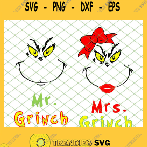 Mr And Mrs Grinch Svg Png Dxf Eps 1 Svg Cut Files Svg Clipart ...