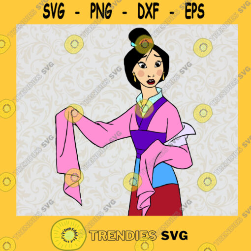 Mulan vector cutting hair disney princes movie lineart vector svg ai jpg png eps dxf instant download