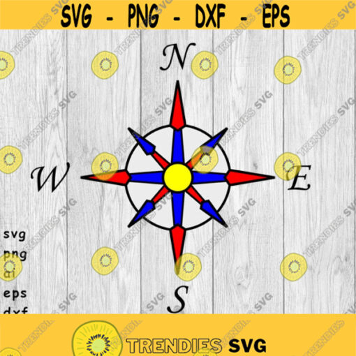 Multicolor Compass Rose Read Description Before You Purchase svg png ai eps dxf DIGITAL FILES for Cricut CNC and other projects Design 104