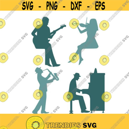 Music Decal Jazz Piano Horn Sunflower Cuttable Design SVG PNG DXF eps Designs Cameo File Silhouette Design 596