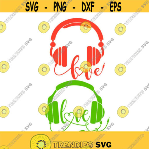 Music Love Headphones Cuttable Design SVG PNG DXF eps Designs Cameo File Silhouette Design 1753