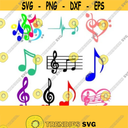 Music Notes Set SVG Studio 3 DXF EPS and pdf Cutting Files for Electronic Cutting Machines