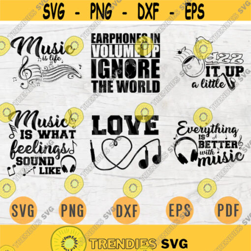 Music SVG Bundle Pack 6 Svg Files for Cricut Vector Music Quotes Guitar Cut Files INSTANT DOWNLOAD Cameo Dxf Eps Png Pdf Iron On Shirt 1 Design 352.jpg