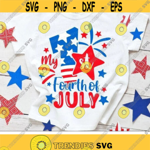 My 1st 4th of July Svg My First Fourth of July Svg Baby Cut Files Patriotic Svg Dxf Eps Png Newborn Clipart USA Svg Silhouette Cricut Design 2653 .jpg