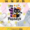 My 1st Halloween Svg Cute Black Cat Svg Girl Halloween Svg Dxf Eps Png Cat With Pumpkin Svg Baby Svg Kids Cut Files Silhouette Cricut Design 913 .jpg