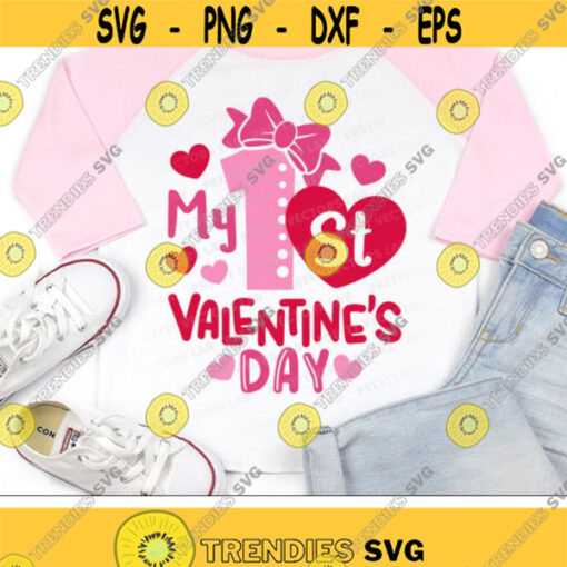 My 1st Valentines Day Svg Girl Valentines Day Svg Valentine Quote Svg Dxf Eps Png Newborn Svg Baby Cut Files Kids Silhouette Cricut Design 2110 .jpg