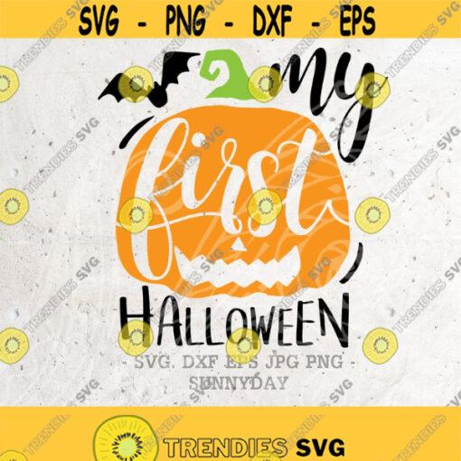 My 1st halloween SVG File DXF Silhouette Print Vinyl Cricut Cutting T shirt Design Download First Halloween SVG Halloween svg Pumpkin Svg Design 316