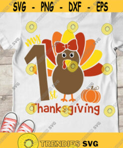 My 1st thanksgiving SVG, Girl Turkey, My first thanksgiving SVF, Thanksgiving girl shirt cut files