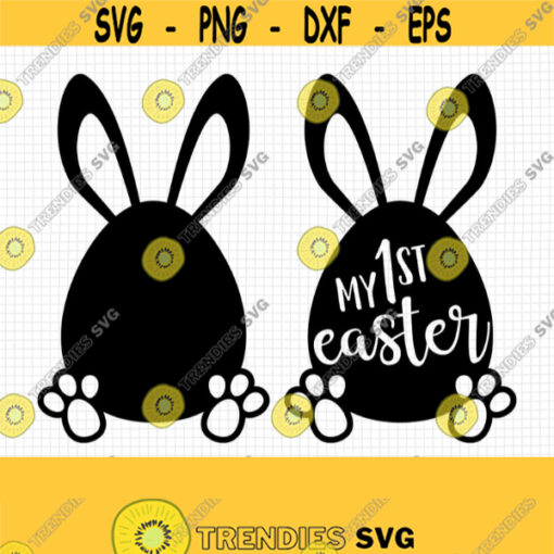 My First Easter SVG. Baby Shirt Easter Bunny Egg PNG Clipart. Toddler Easter Egg with Ears Cut Files Monogram Vector DXF Cutting Machine Design 920