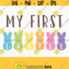 My First Easter SVG. Cute Baby Shirt Easter Bunny Peeps PNG Clipart. Sweet Baby Bunnies Silhouette Cut Files Vector DXF Cutting Machine Design 877
