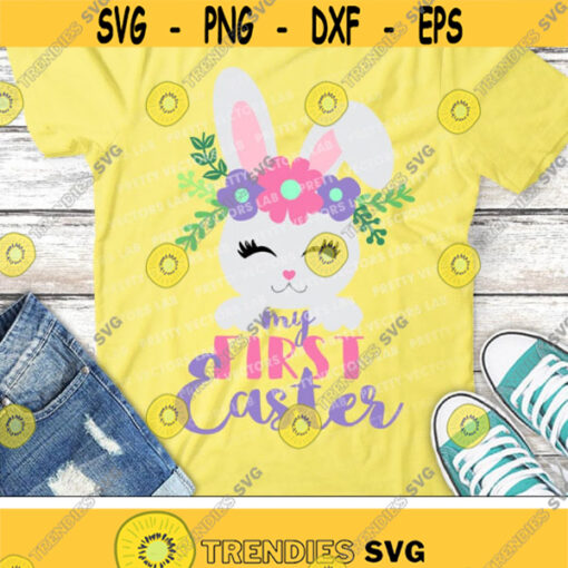 My First Easter Svg My 1st Easter Bunny Svg Baby Girl Easter Svg Dxf Eps Png Rabbit Ears Newborn Clipart Silhouette Cricut Cut Files Design 1224 .jpg