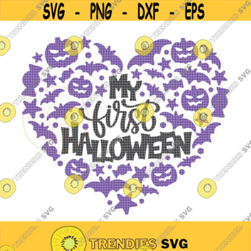 My First Halloween Heart SVG My 1st Halloween Svg Babys 1st Halloween Happy Halloween Svg Halloween Heart Svg Halloween Pattern Svg Design 471