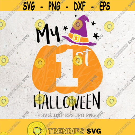 My First Halloween svg 1 st Halloween SVG File DXF Silhouette Print Vinyl Cricut Cutting SVG T shirt Design Pumpkin svg trick or treat Design 231